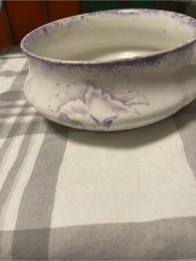 #105 ceramic dish appears to be a vintage, hand-painted dish